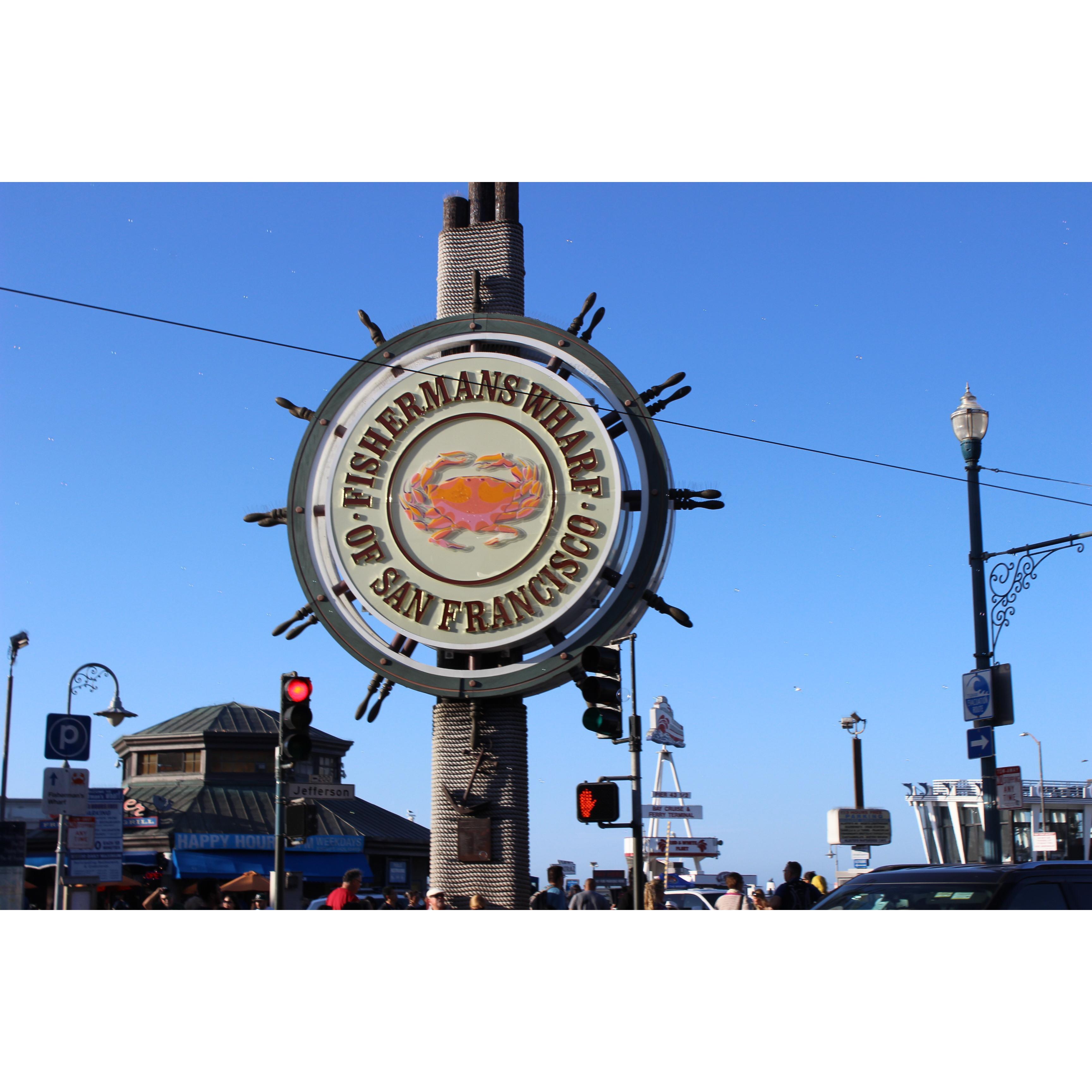 The Fisherman's Wharf sign in San Fransisco! All the pictures after this are taken here!!