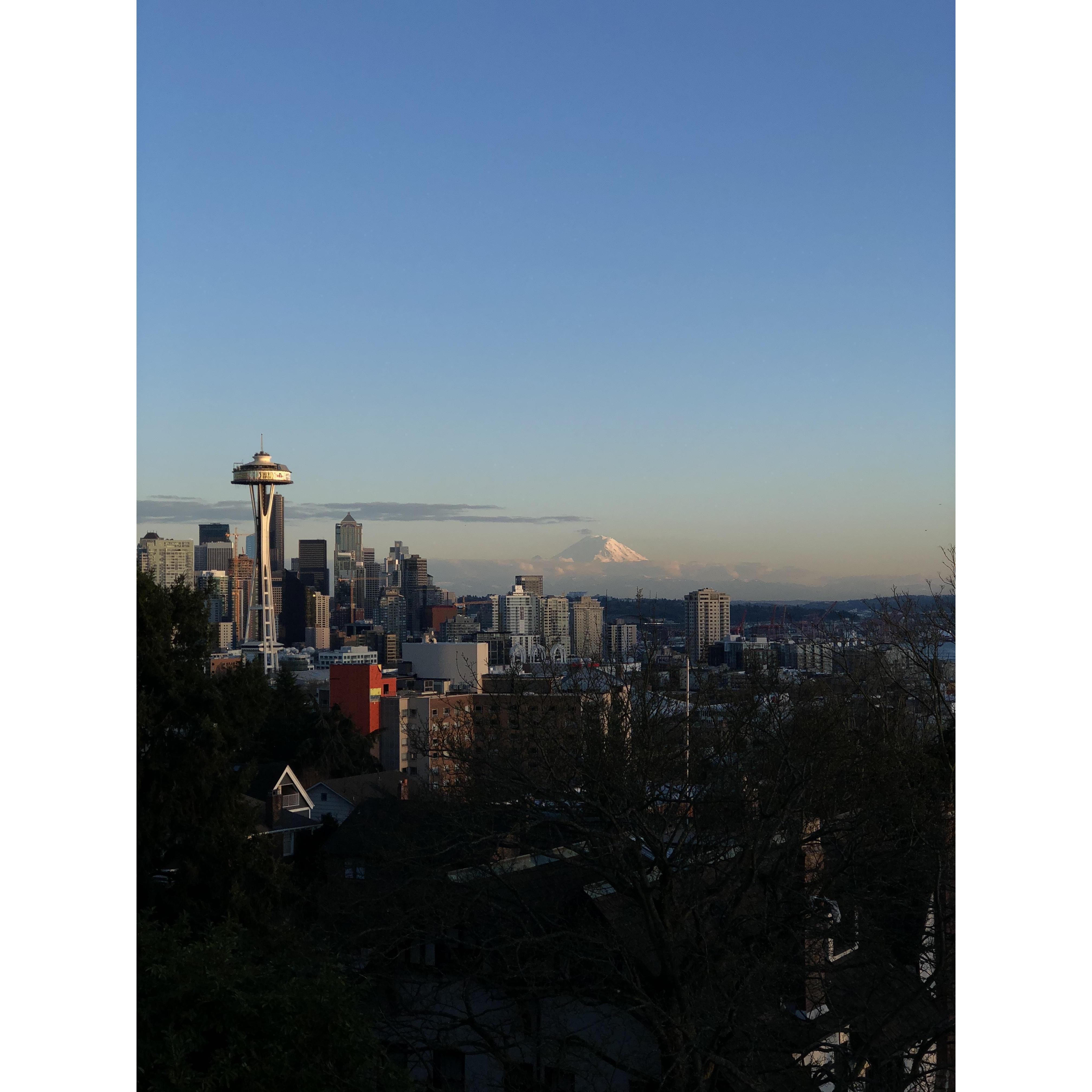 Kerry Park is one of our favorite spots for city views, especially if the mountain is out.