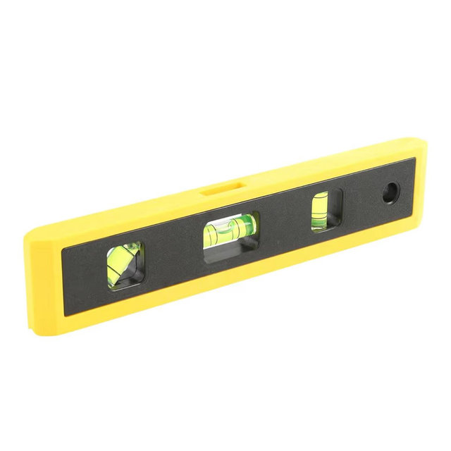 Mayes 10791 Torpedo Level 9-Inch, Small Level Made in USA, For Flat and Curved Surfaces in Tight Spaces, Composite Polymer Body, 3 Precision Vials, V-Groove Edge