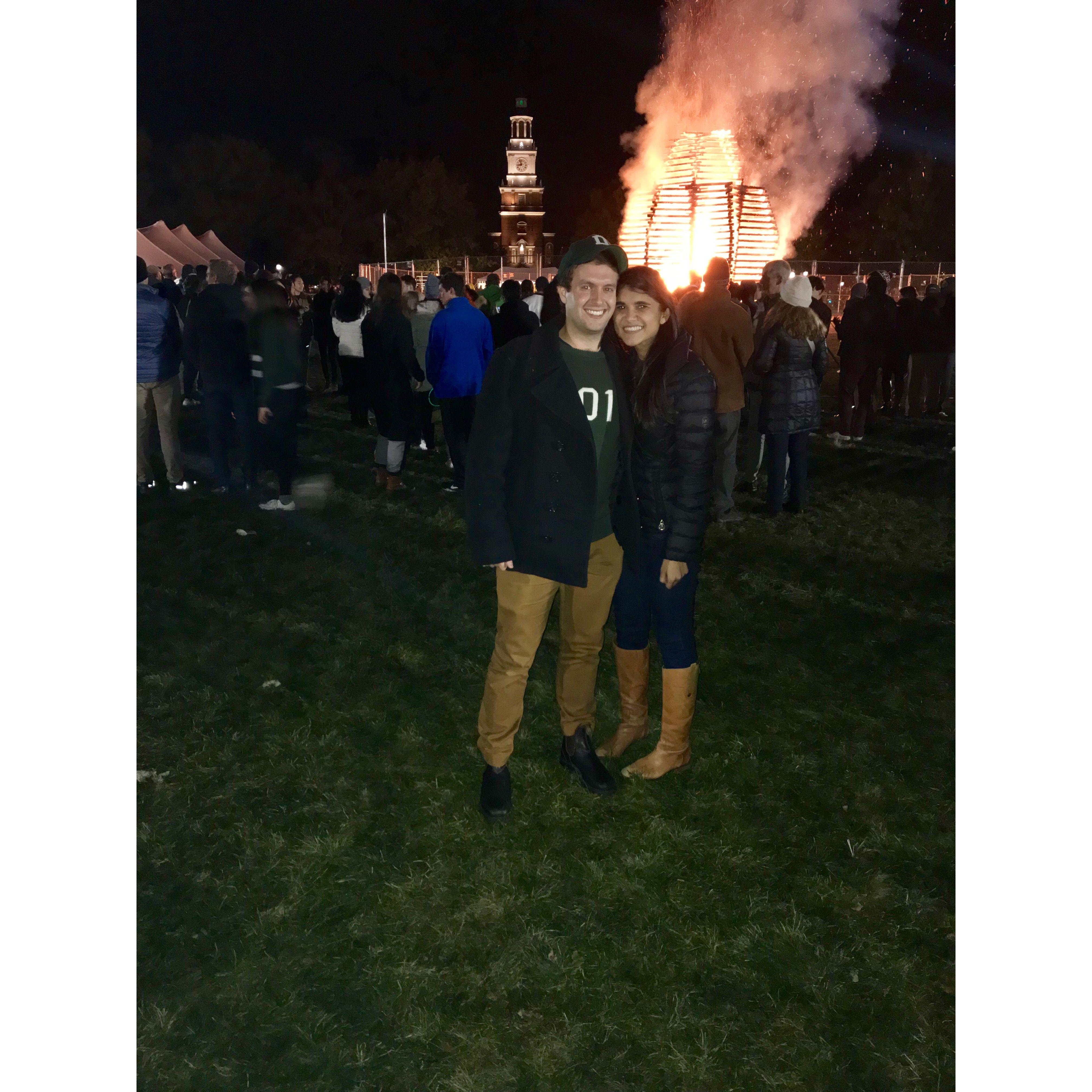 Homecoming bonfire in 2017.