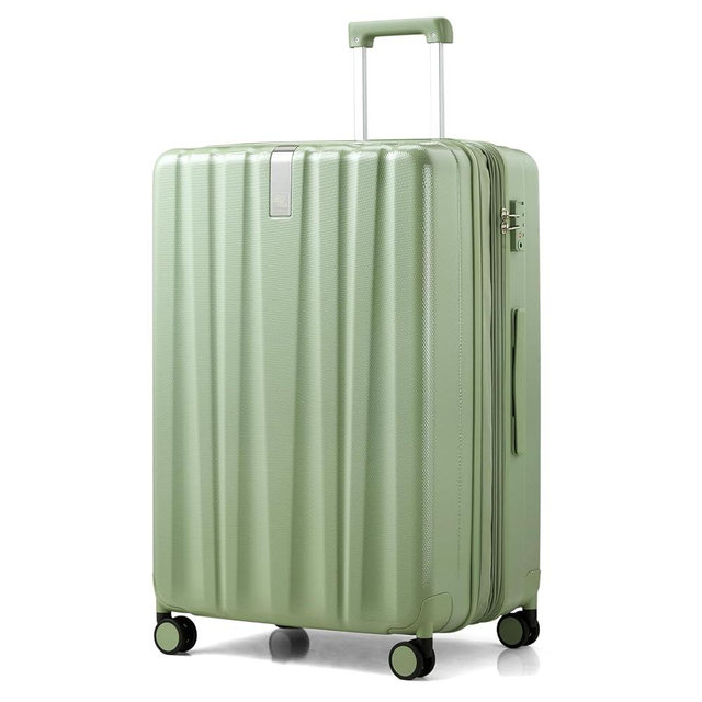 Hanke 29 Inch Expandable Checked Luggage Lightweight PC Hard Shell Luggage Suitcases with Wheels Travel Luggage Rolling Large Suitcase Travel Luggage Bag for Study Abroad.(Bamboo Green)