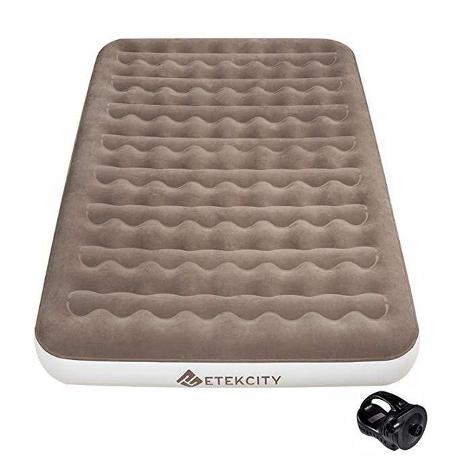 Etekcity Twin Queen Size Camping Air Mattress Blow Up Bed Inflatable Mattress Raised Airbed with Rechargeable Pump for Guest, Camping, Height 9", 1-Year Warranty, Storage Bag