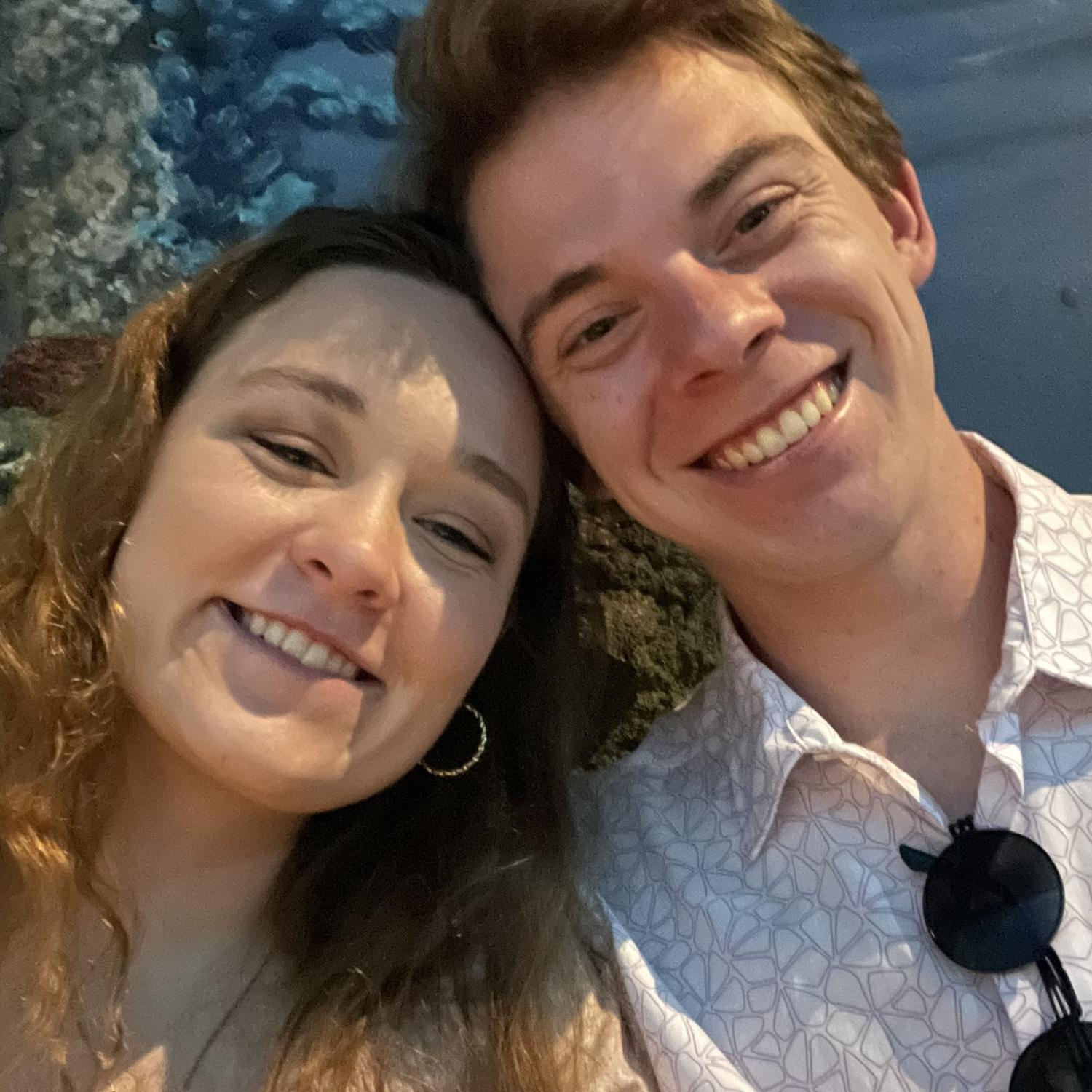 Our 2 year anniversary at the aquarium!