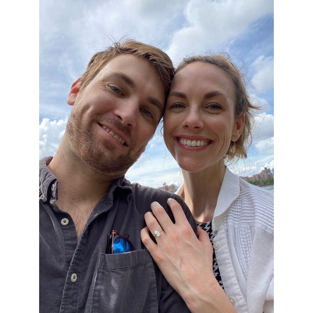 The day we got engaged at Domino Park in Brooklyn. Jess hadn't the slightest idea what Patrick had up his sleeve when he suggested a walk to the riverfront that afternoon :)