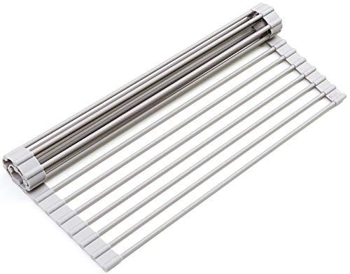 Surpahs Over The Sink Multipurpose Roll-Up Dish Drying Rack (Warm Gray, 17.5 Inches)