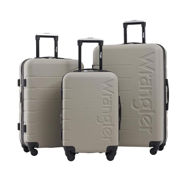 Wrangler Maverick 3 Piece Luggage Set, Silver Sage