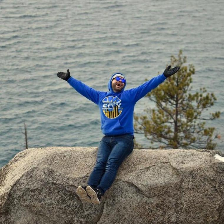 One of Louisa's favorite photos of Denny being excited about nature.