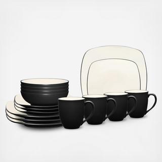 Colorwave Square 16-Piece Dinnerware Set, Service for 4