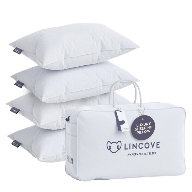 Lincove EverPlush Pillow - Perfect Balance of Softness & Support - King - 4 Pack