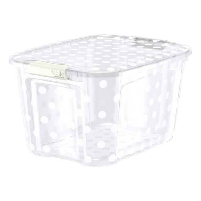 40qt Decorative Tote with Locking Lid Clear - Bella Storage