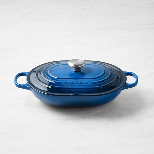 Le Creuset Signature Enameled Cast Iron Covered Oval Casserole, 3 3/4-Qt., Lapis