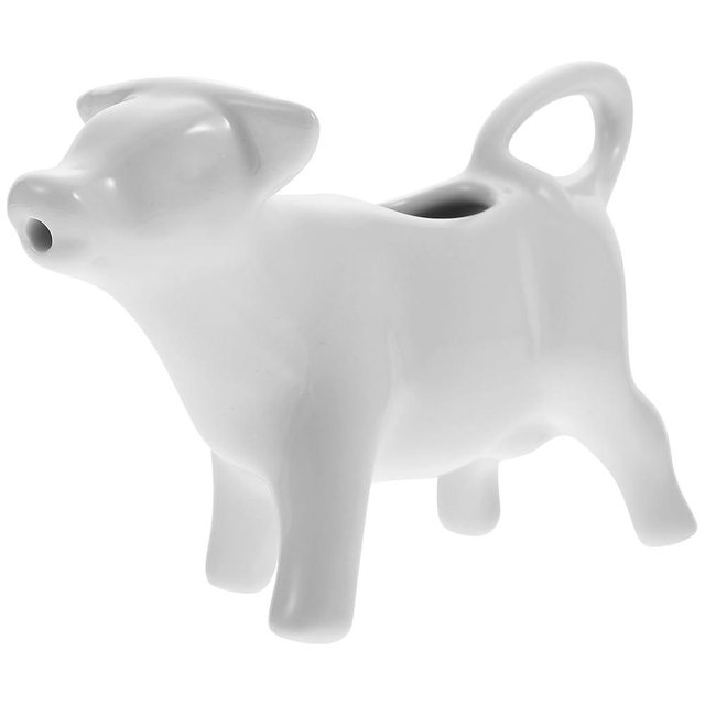 Yardwe Ceramic Cow Creamer Pitcher 1.35 Oz Milk Jug Latte Art Cup Porcelain Animal Shape Milk Dispenser for Coffee Tea Sauce Serving