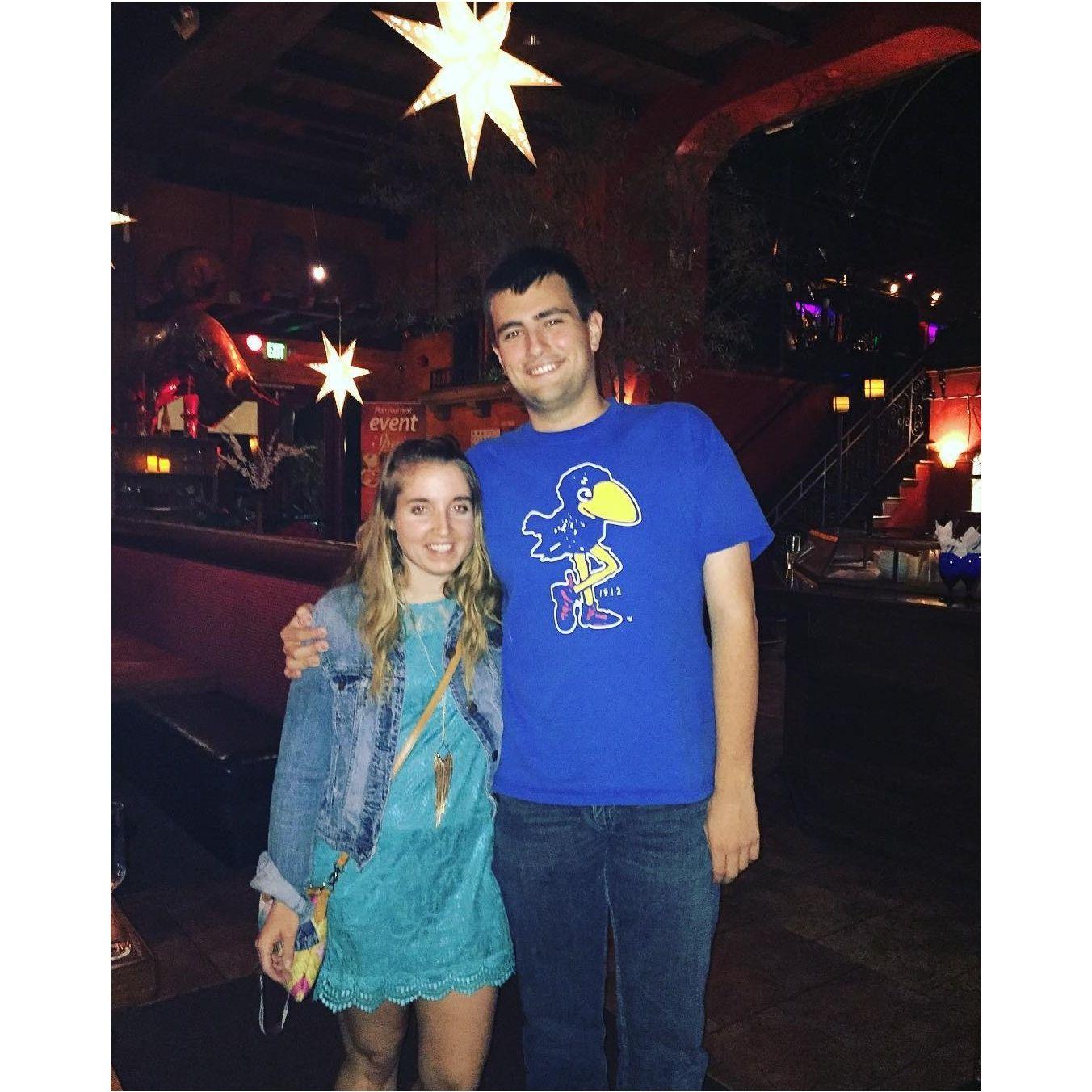 Our first photo which really emphasized the ludicrous height difference!