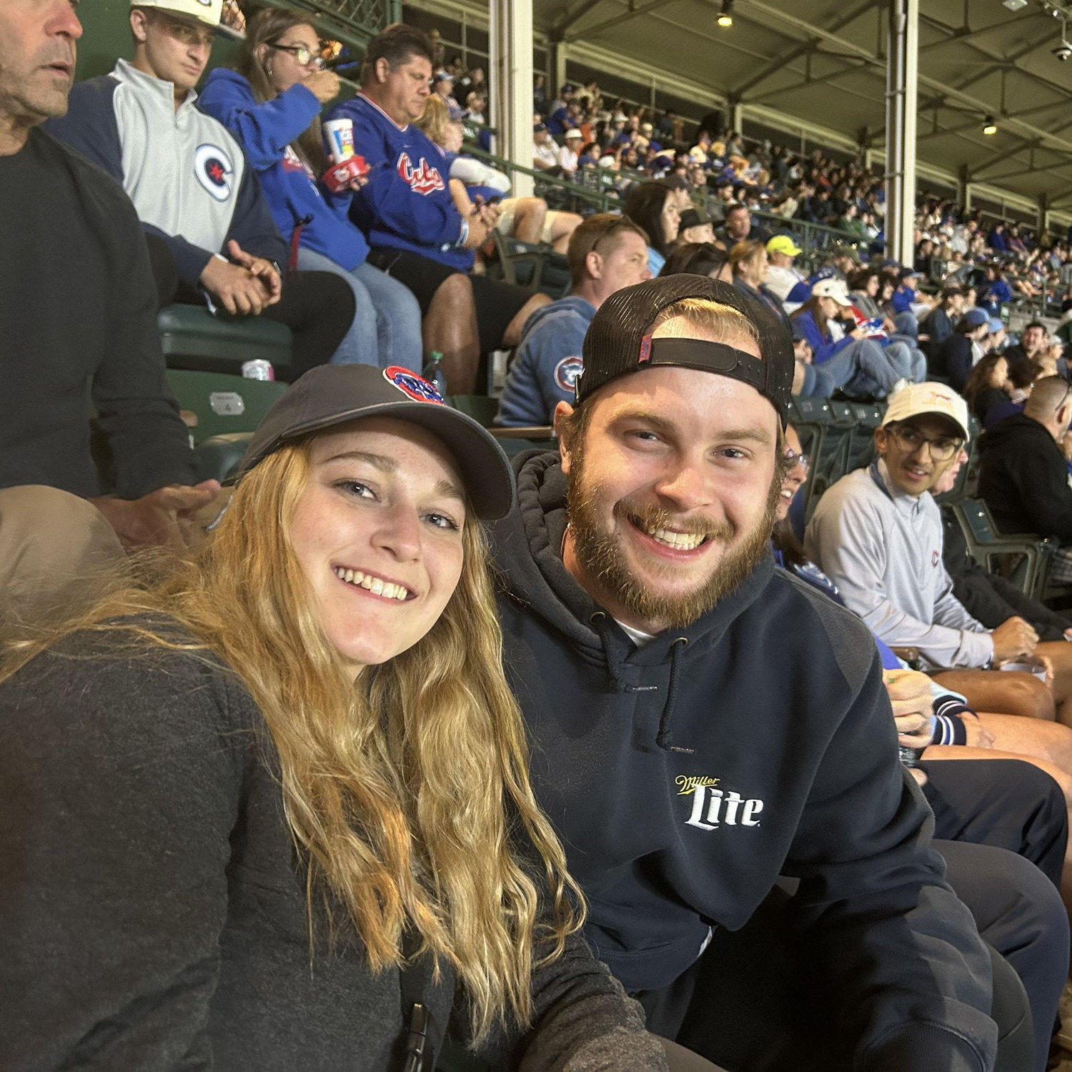 Tyler and Lauren's first Cubs game.