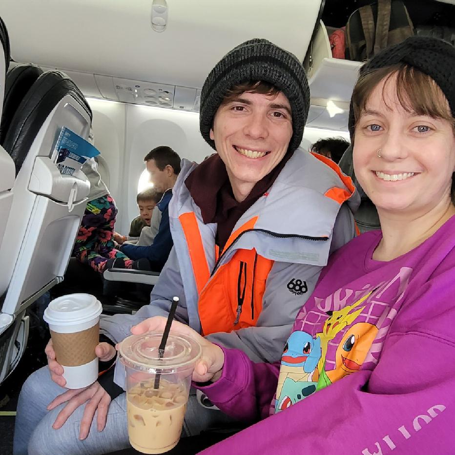 Meg’s first time on a plane, on our way to New York!