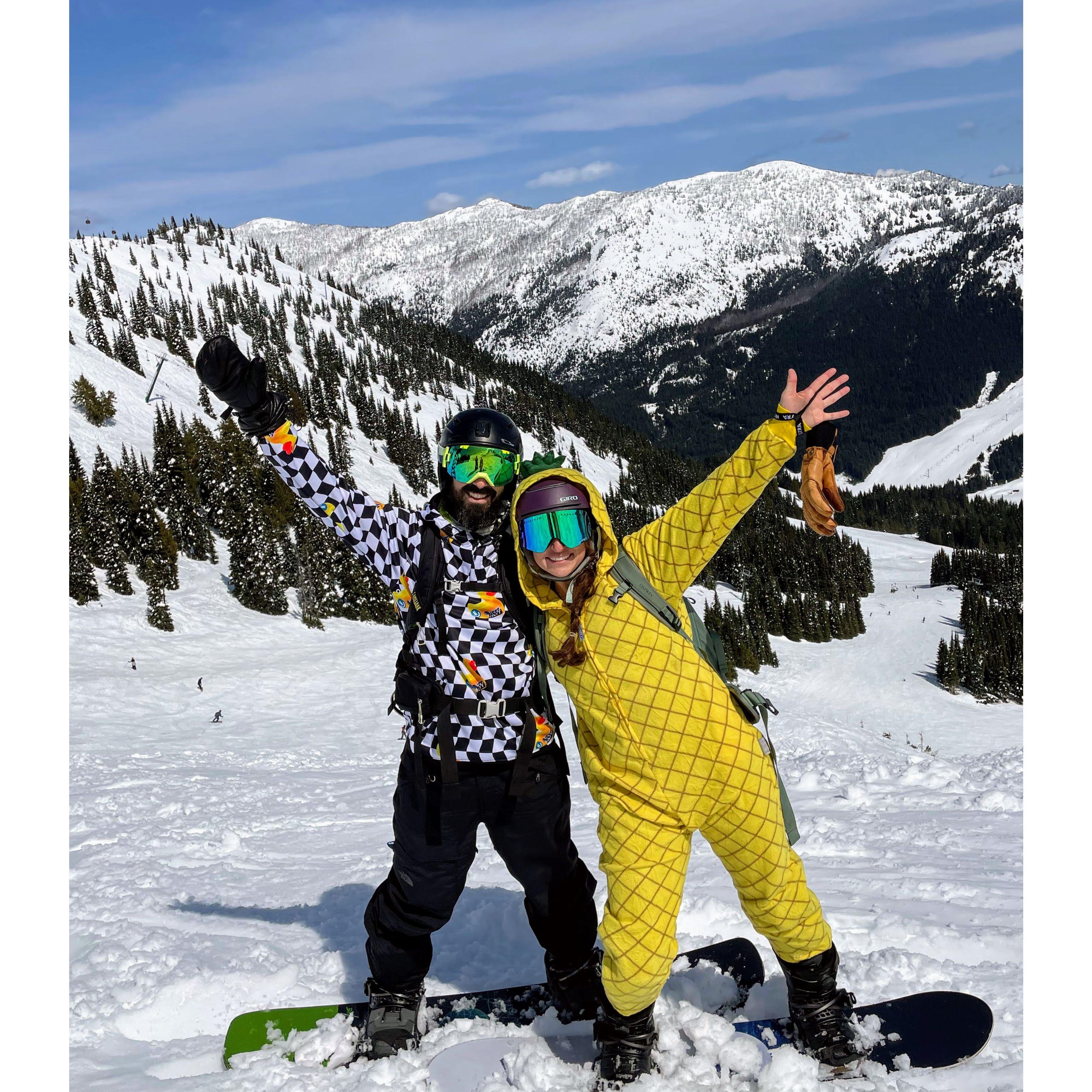 and continued to snowboard