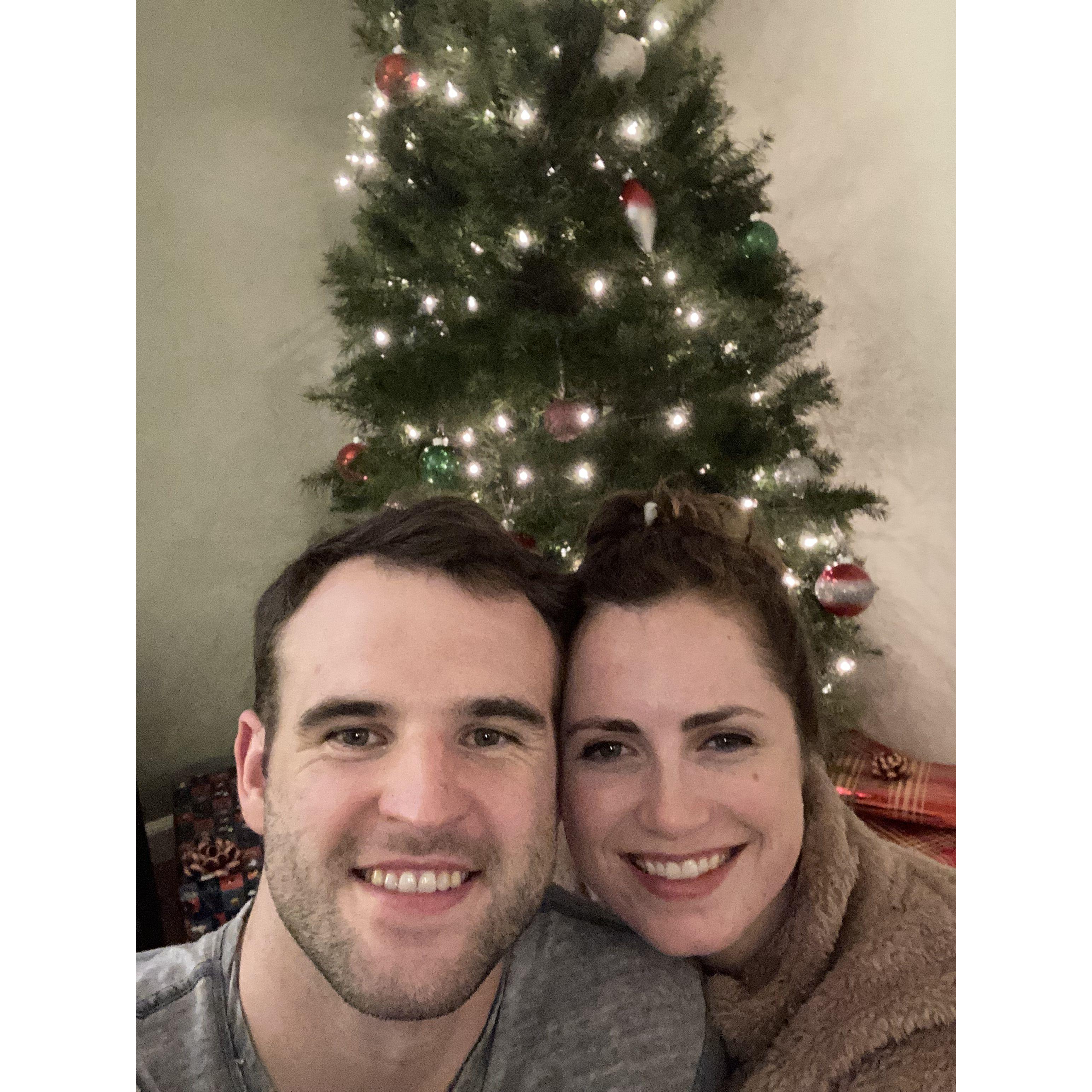 Our first Christmas together. Since then, we've made it a tradition to buy an ornament whenever we travel internationally.