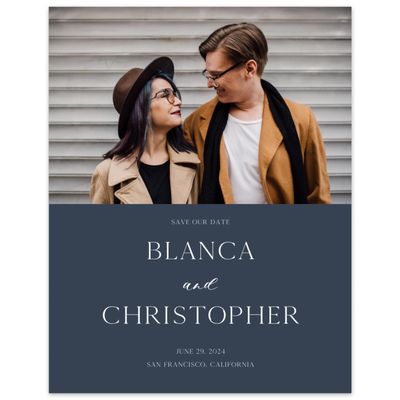 Grayed Navy, Blue Wedding Digital Save the Date - Gendron Photo