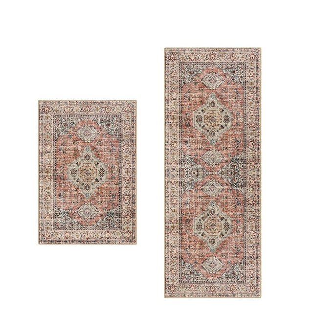 Lahome Oriental Entryway Rugs Indoor,2x3 Rugs for Entryway Soft Small Kitchen Rugs Non Slip Washable,2x6 Washable Rug Runner Carpet Runners for Hallway
