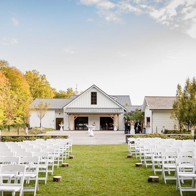 The lawn for the ceremony & terrace for the cocktail hour