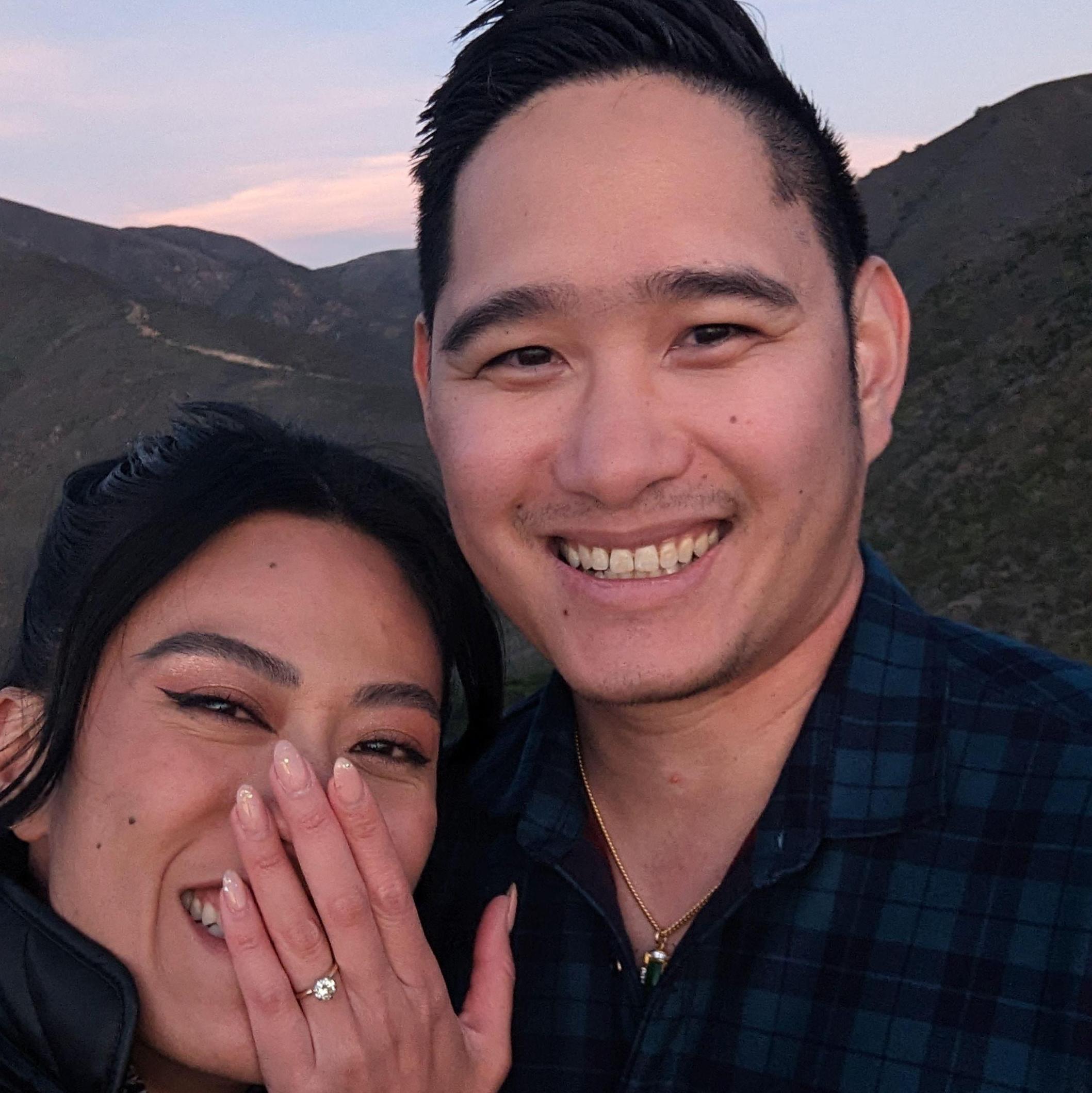 A selfie right after Mark popped the question, and I said "Yes!!!!"