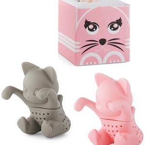 Zooki Gifts - 2x cat shaped tea infuser / steeper / strainer for loose tea leaves. INCLUDES SUPER-CUTE GIFT BOX & FREE EBOOK!