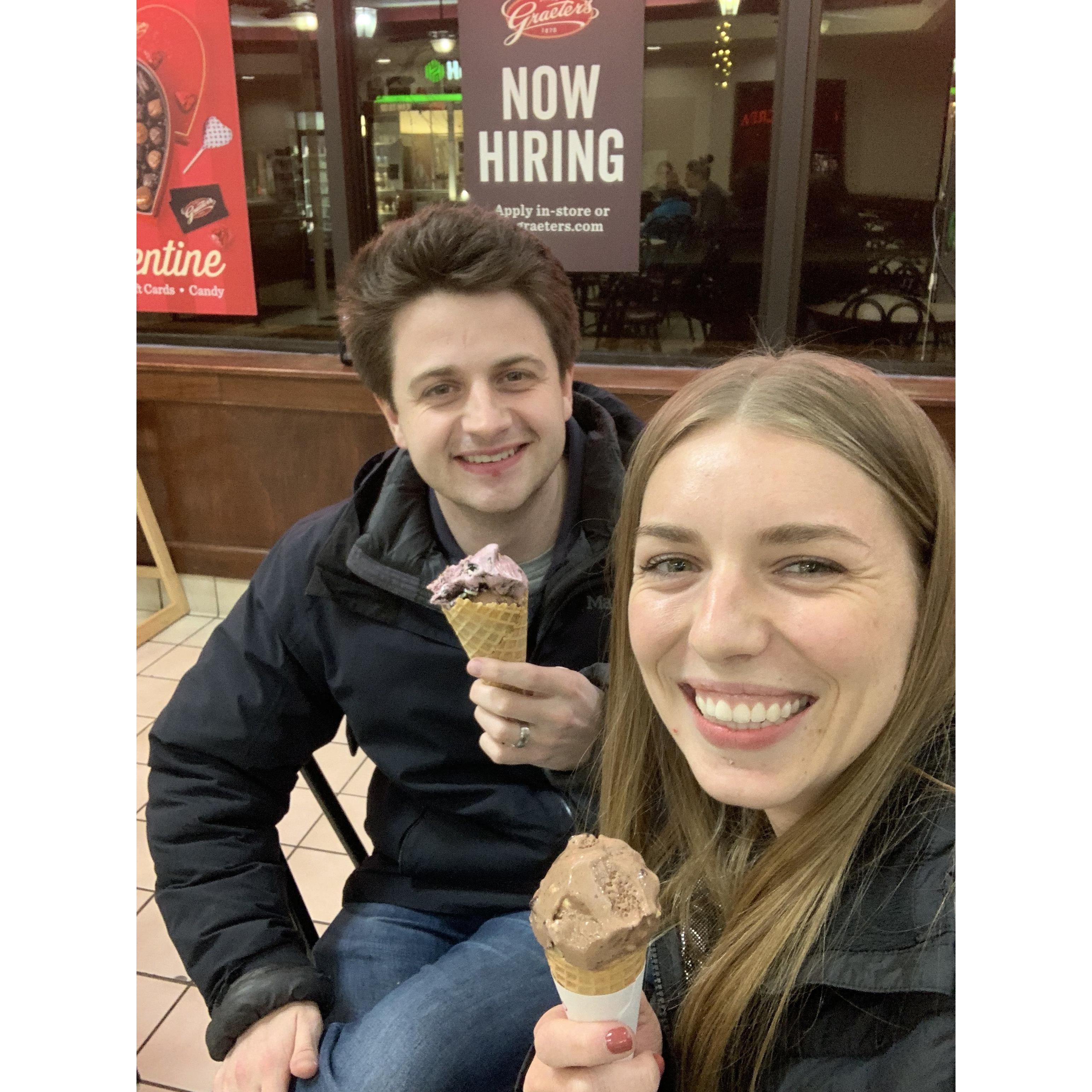 One of our favorite date nights is getting Graeter's ice cream in Columbus