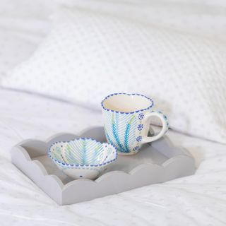 Scalloped Small Lacquered Ottoman Tray