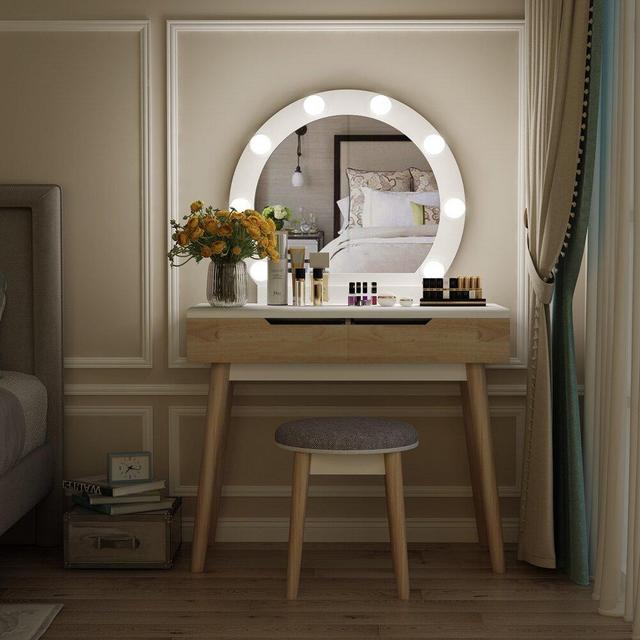 Hermanson Vanity Set with Stool and Mirror