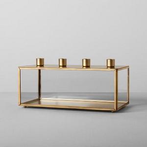Glass and Metal Taper Candle Holder - Brass - Hearth & Hand™ with Magnolia