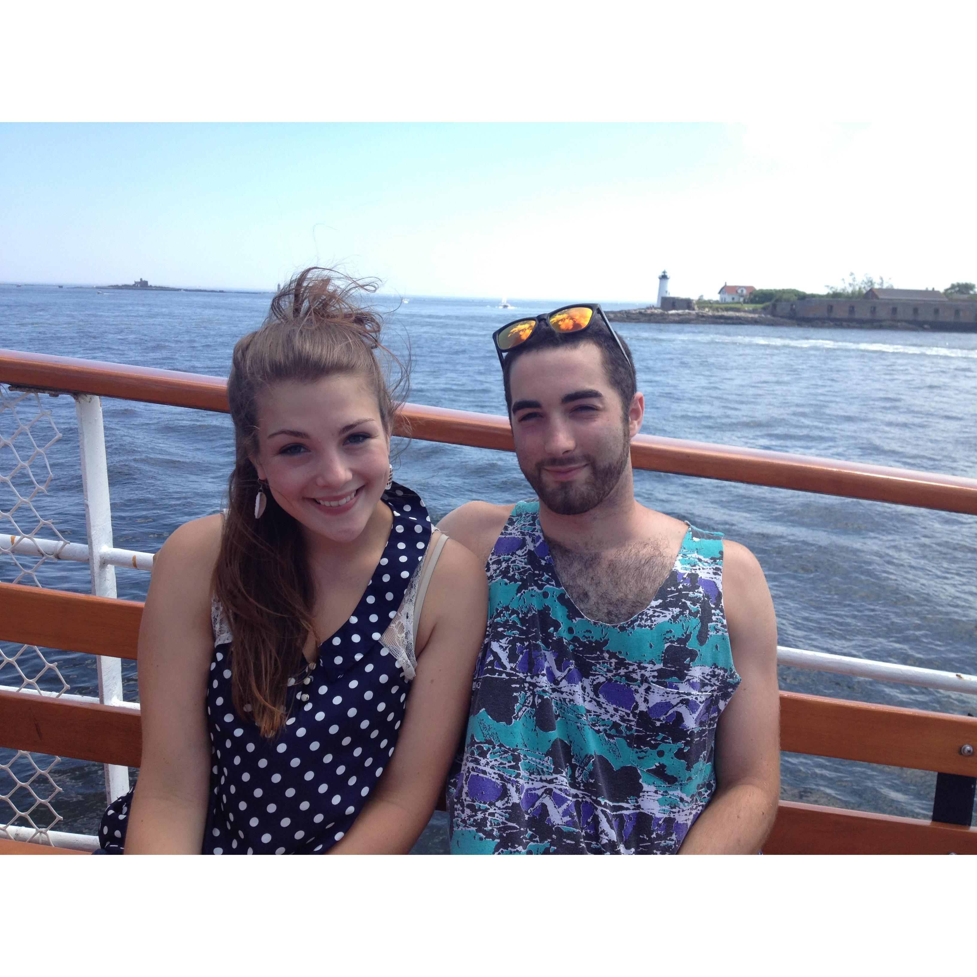 Summer 2013- Taking a boat ride around the waters off Portsmouth harbor on a break from farm work.