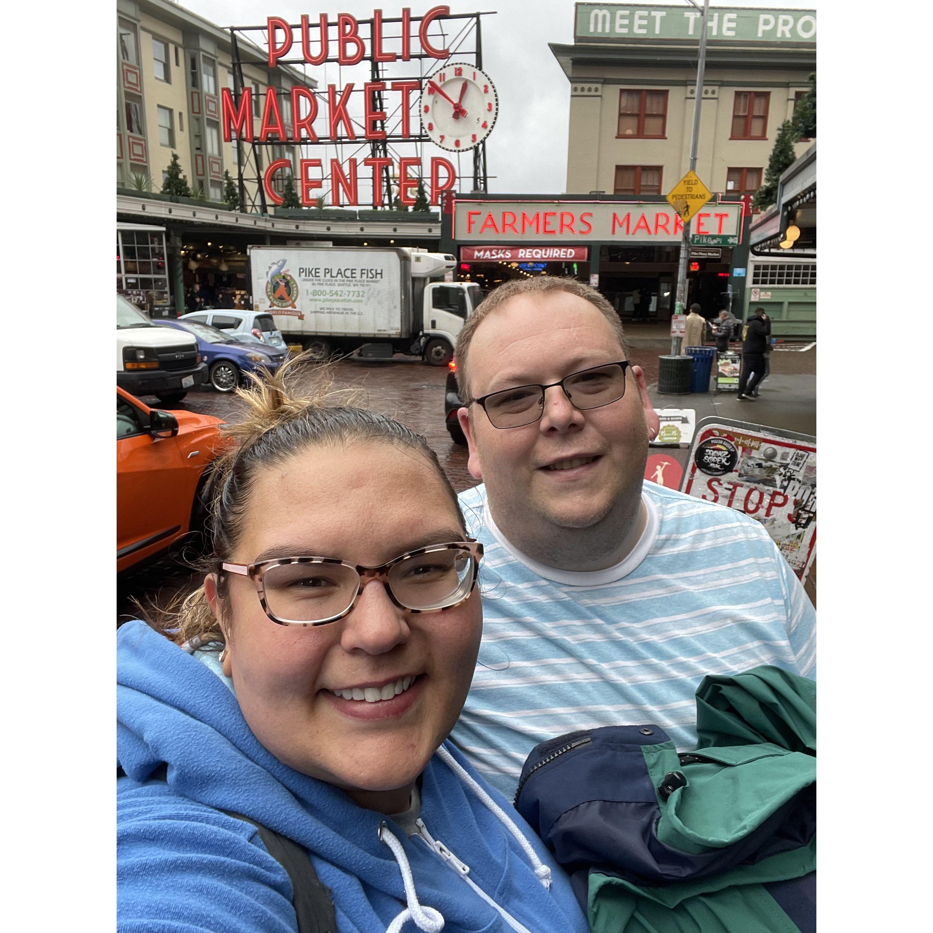 Pike's Place Market in Seattle, WA. Dan's birthday weekend 2021.