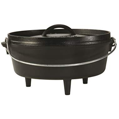 Lodge L10CO3 Cast Iron Camp Dutch Oven, 4-Quart