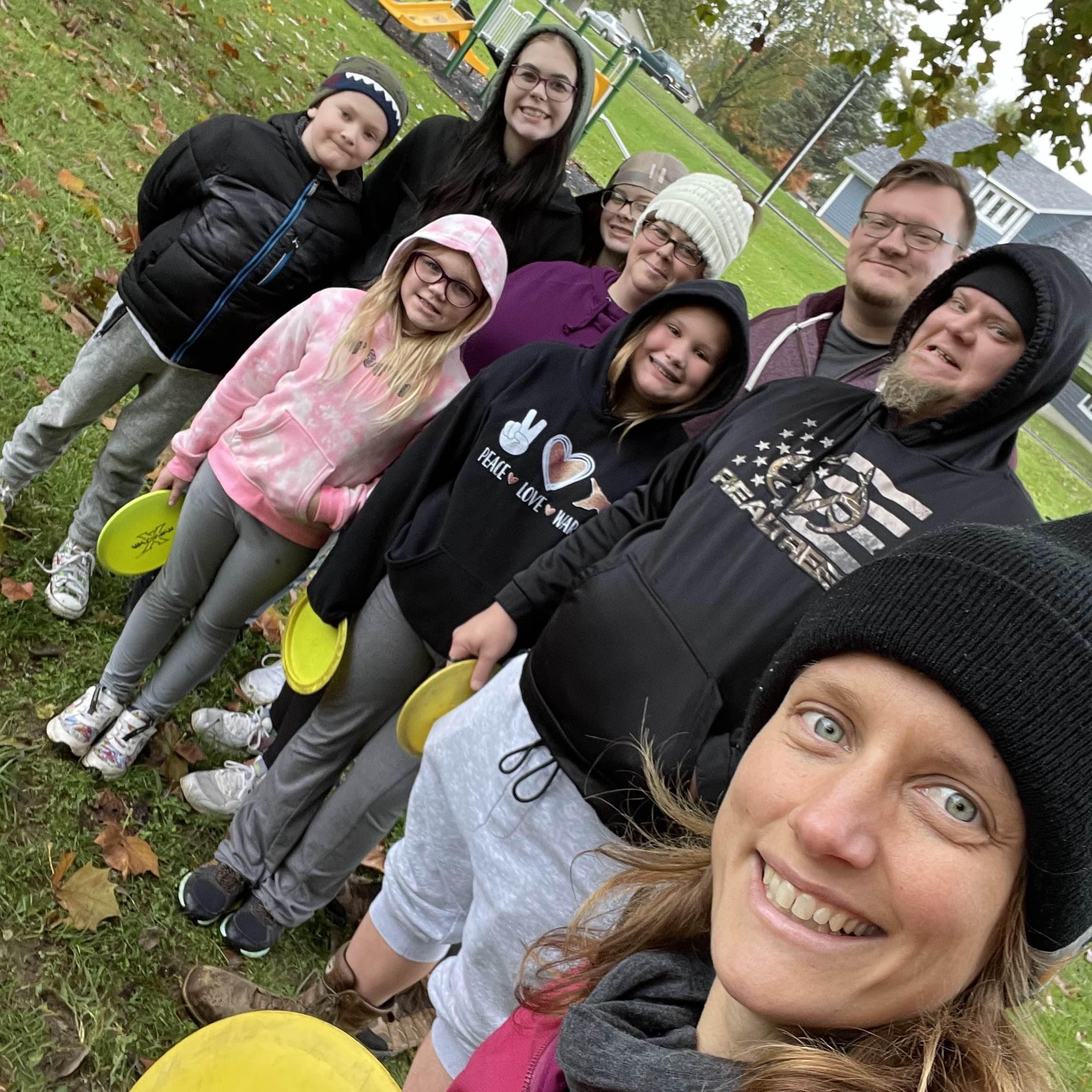 Meeting Josh's family and playing disc golf.