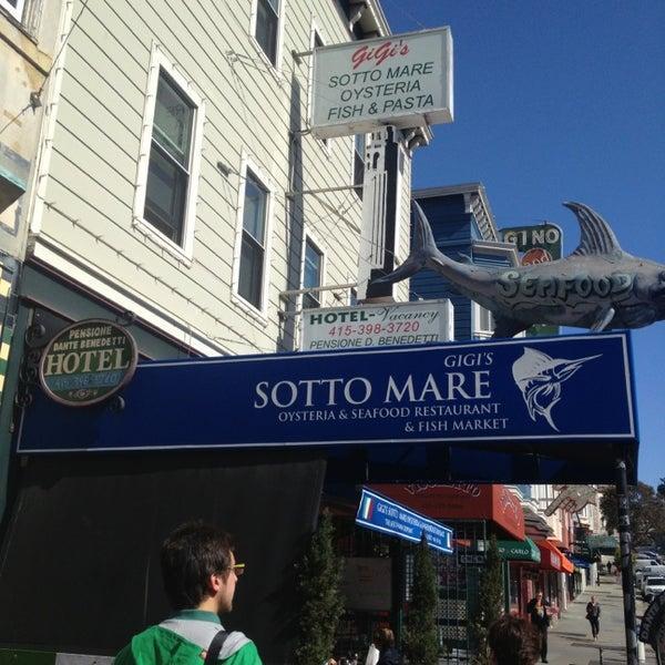 Sotto Mare: Located in the heart of North Beach, Sotto Mare provides an authentic Italian North Beach experience. We are proud to serve the freshest fish and shellfish in town!