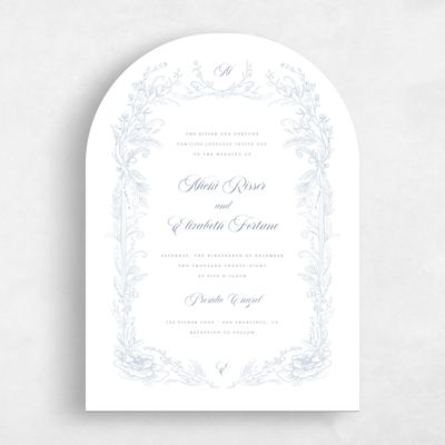 White Arch Wedding Invitation - Leonid Portrait