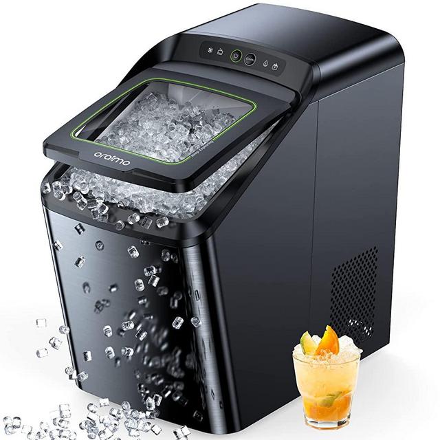 Oraimo Nugget Ice Maker, Ice Makers Countertop, Self Cleaning and Auto Water Refill, 3Qt Water Reservoir & Max 26 lbs/Day, Portable Ice Maker Machine for Party, RV and Home Kitchen
