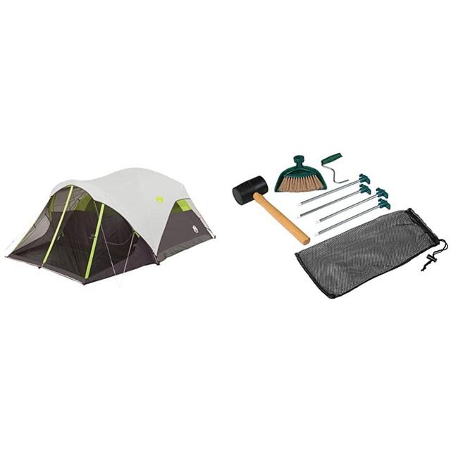 Coleman Steel Creek Fast Pitch Dome Tent with Screen Room, 6-Person, White, 10' x 9'