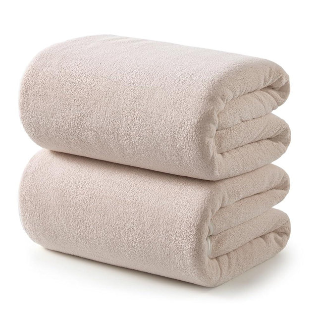 REDKISS 2 Pack Microfiber Extra Large Bath Sheets, 35 x 70 Inches, 670G, Soft and Absorbent, Quick Dry Oversized Bath Towels, Perfect for Bathroom, Plush Shower Towels for Spa, Gym & Hotel, Beige