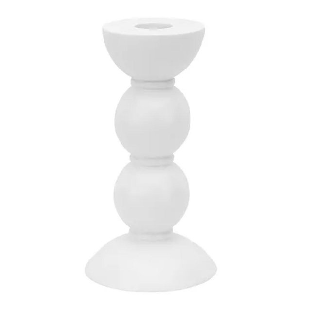 Lacquered Bobbin-Shaped Candlestick, Medium