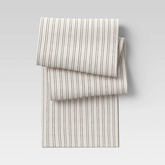 72" x 14" Cotton Striped Table Runner Natural - Threshold™