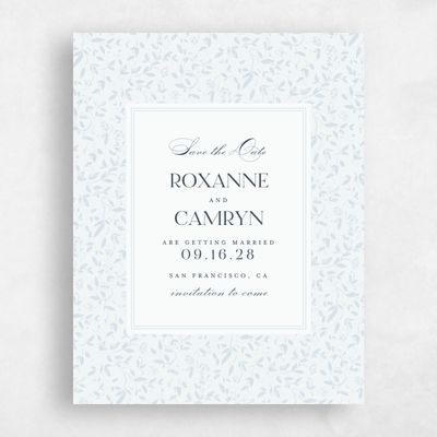 Blue Typography Wedding Save the Date - Manado Portrait