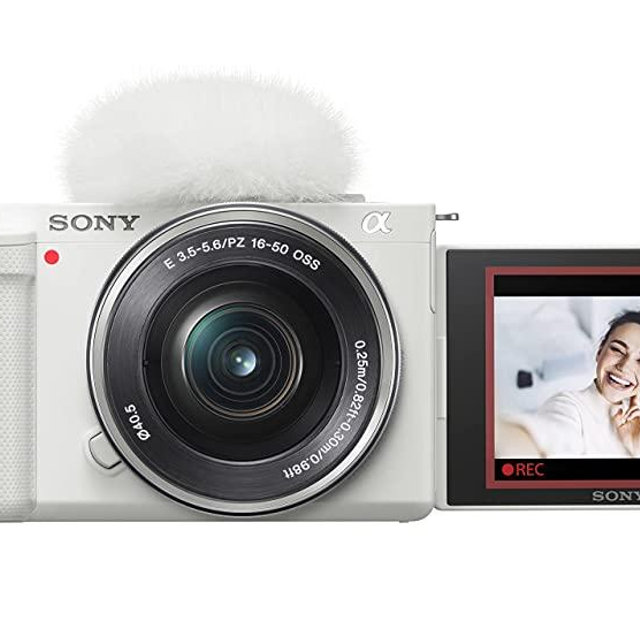 Sony Alpha ZV-E10 - APS-C Interchangeable Lens Mirrorless Vlog Camera Kit - White