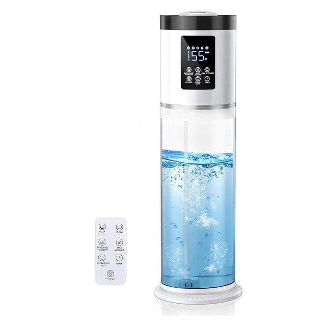 8L/2.1Gal Humidifiers for Bedroom Large Room with Clear Tank, 7-Color Light, 36dB Ultrasonic Cool Mist Humidifiers with Humidistat, Essential Oil Tray Top Fill Humidifier for Home Bedroom Office