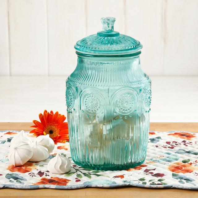 The Pioneer Woman Adeline Glass Canister, Turquoise