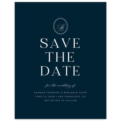 Darkest Teal, Blue Wedding Digital Save the Date - St Anne Type