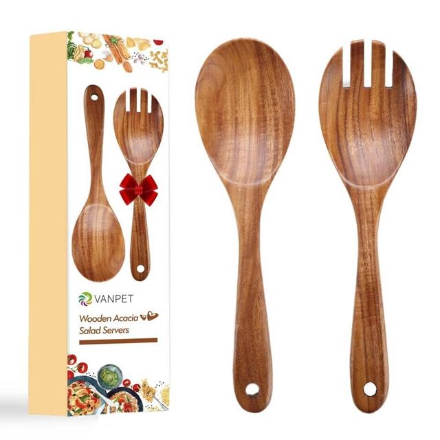 Salad Tongs, Wood Acacia Salad Servers, Salad Tongs for Serving, Salad Serving Utensils Set, A Perfect Gift for Any Occasion