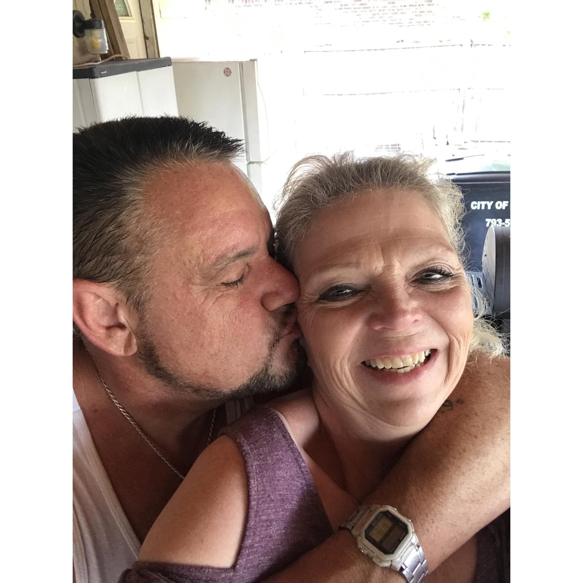 Kisses on my ear makes me laugh! Summer 2017
