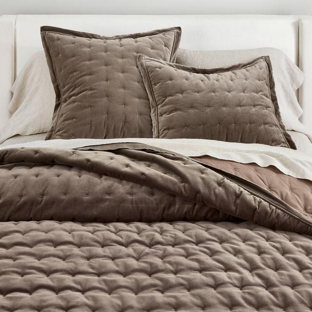 Velvet Tufted Quilt, King/Cal. King, Mocha