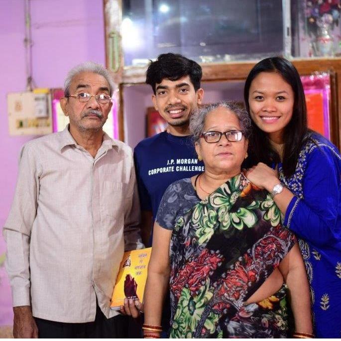 With Ashish's papa and mommy